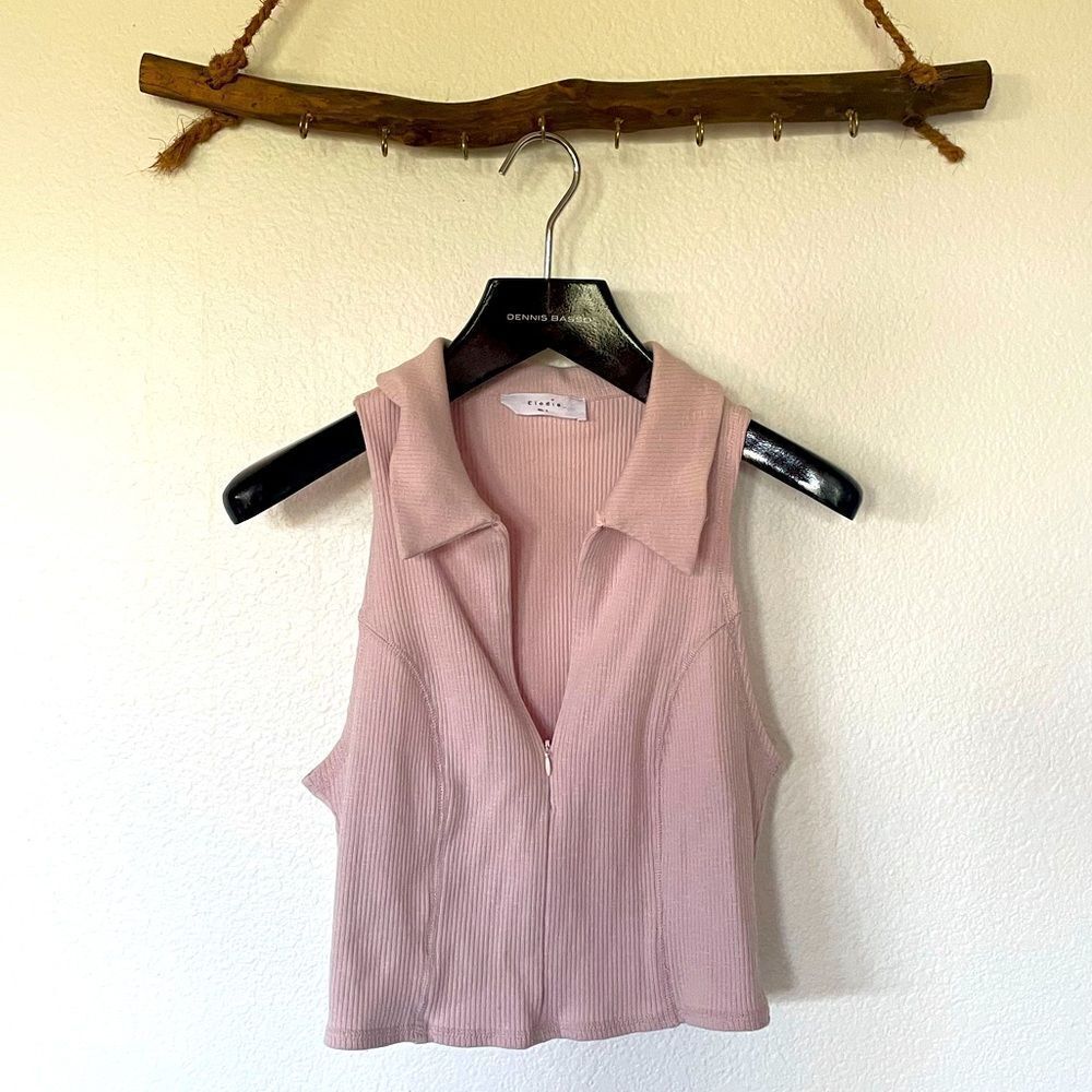 Pink collared crop top - Picture 2 of 2